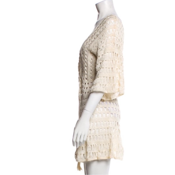 Anna Kosturova Elegant Cream Crochet Swim Cover-Up - Picture 2 of 3